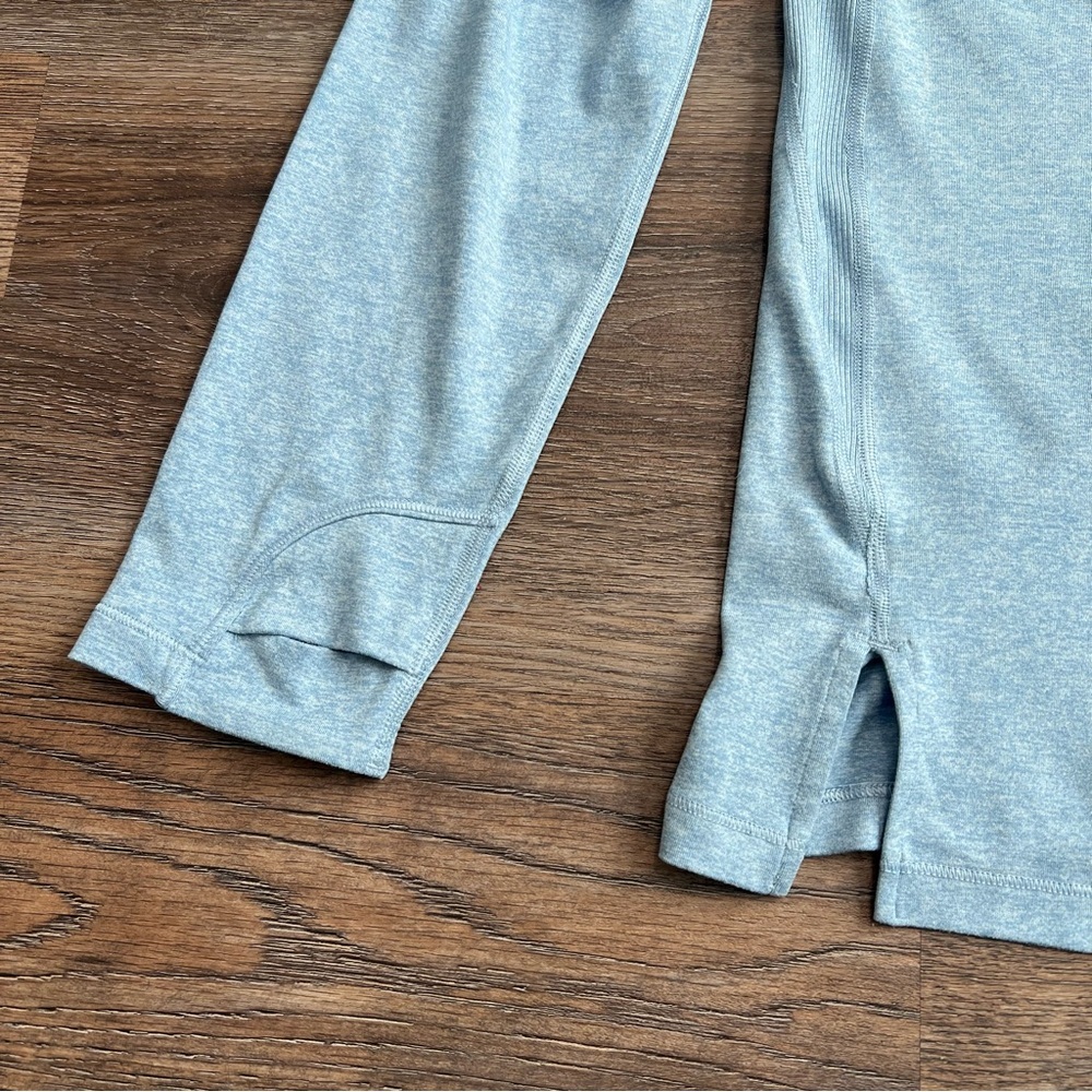 ❄️ Athleta Uptempo Hoodie Heron Blue Heather Large Lightweight Athletic Pullover - Picture 2 of 8